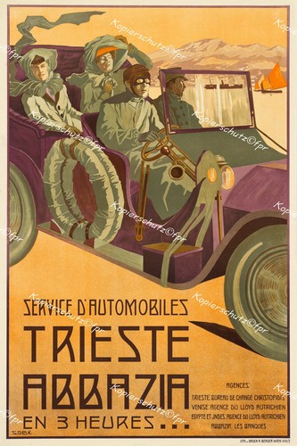 Glax reise plakat triest - glax,