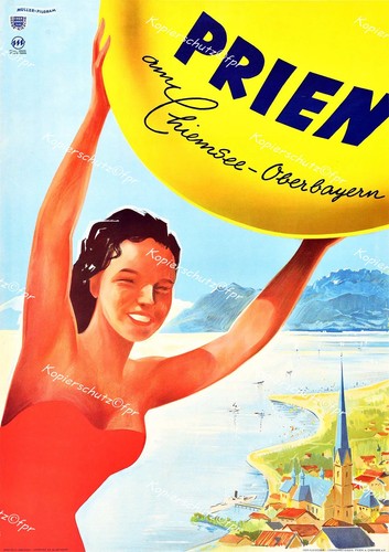 Plakat prien chiemsee - chiemsee, urlaub